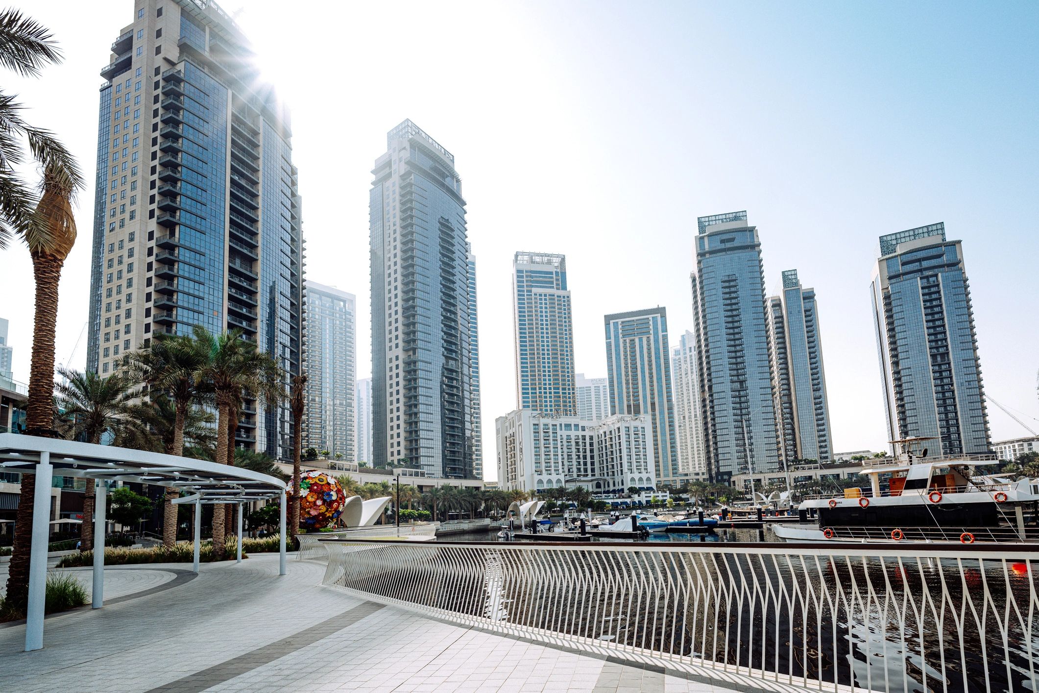 Dubai Marina waterfront and luxury towers